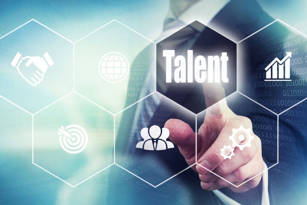 Digital talent management and recruitment concept visualization